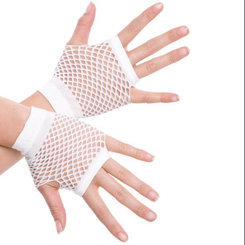 GUANTES DE REJILLA CORTOS SIN DEDOS 7360 BLANCOS TALLA NICA